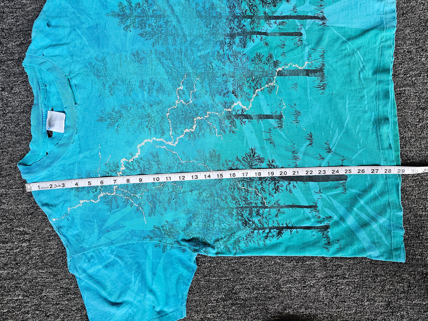 Trees & Lightning AOP Tie Dye Distressed Nature Tee (XL)