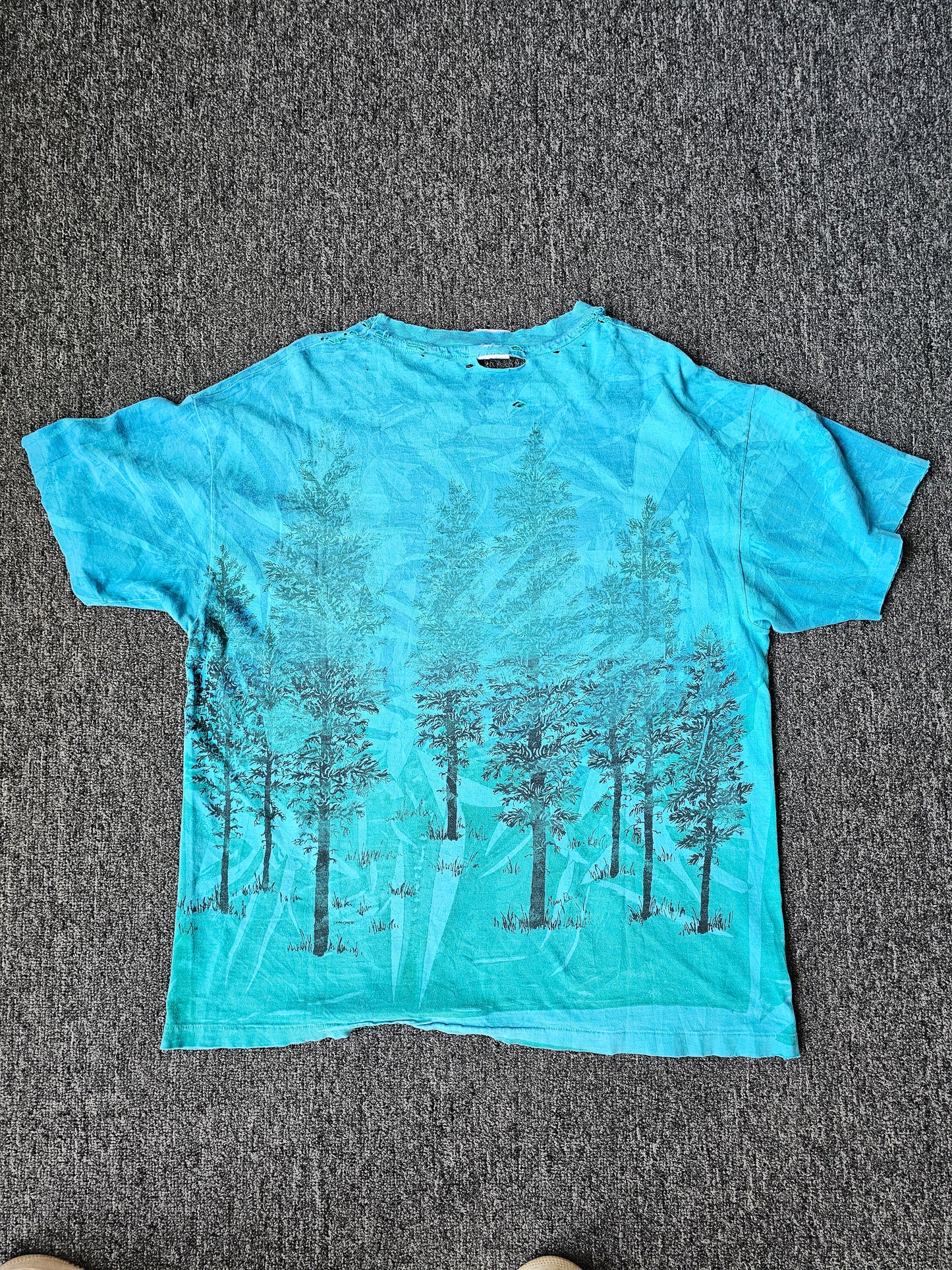 Trees & Lightning AOP Tie Dye Distressed Nature Tee (XL)