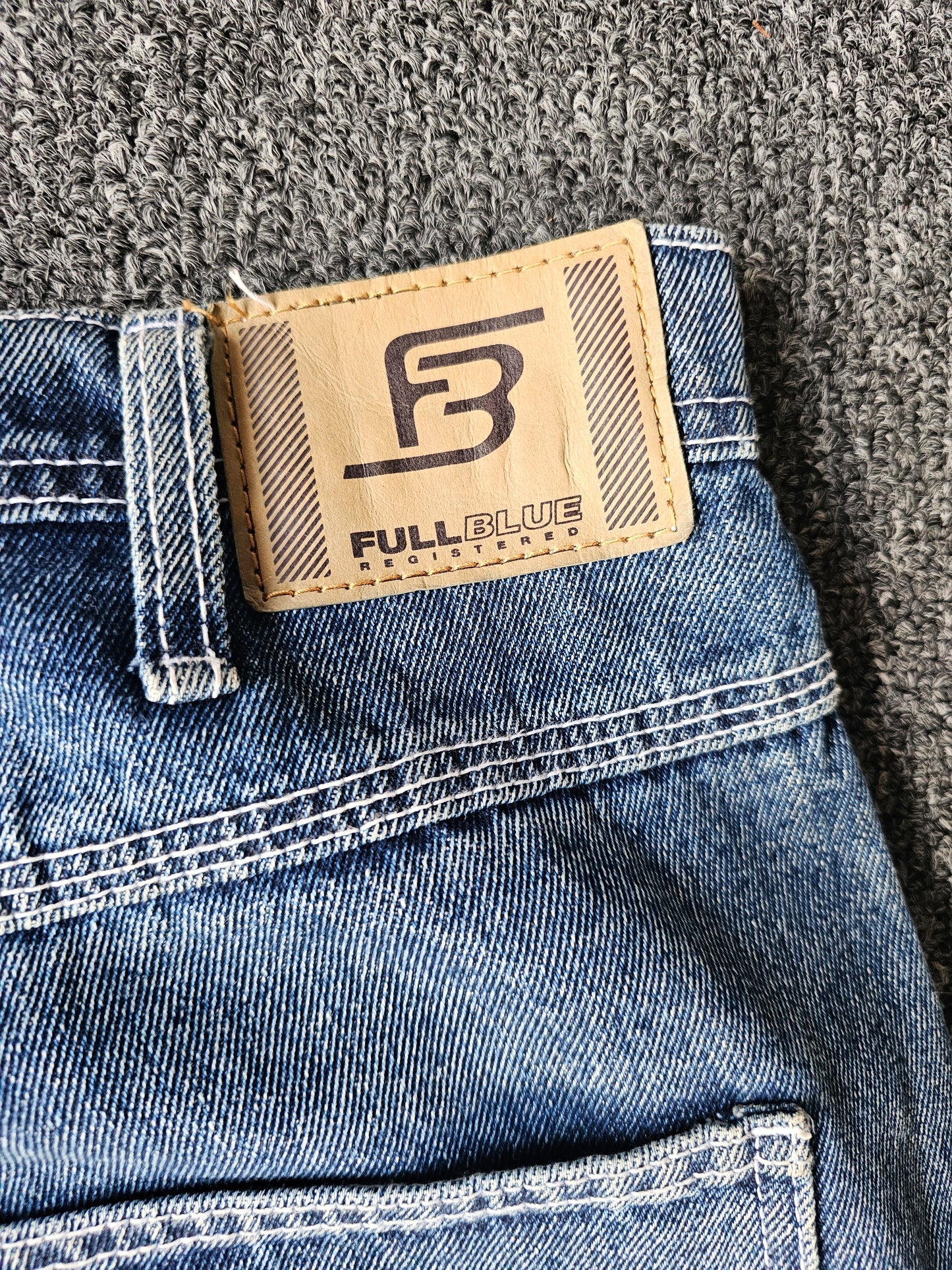 Full Blue Y2K Denim Blue Jeans (34 x 34)