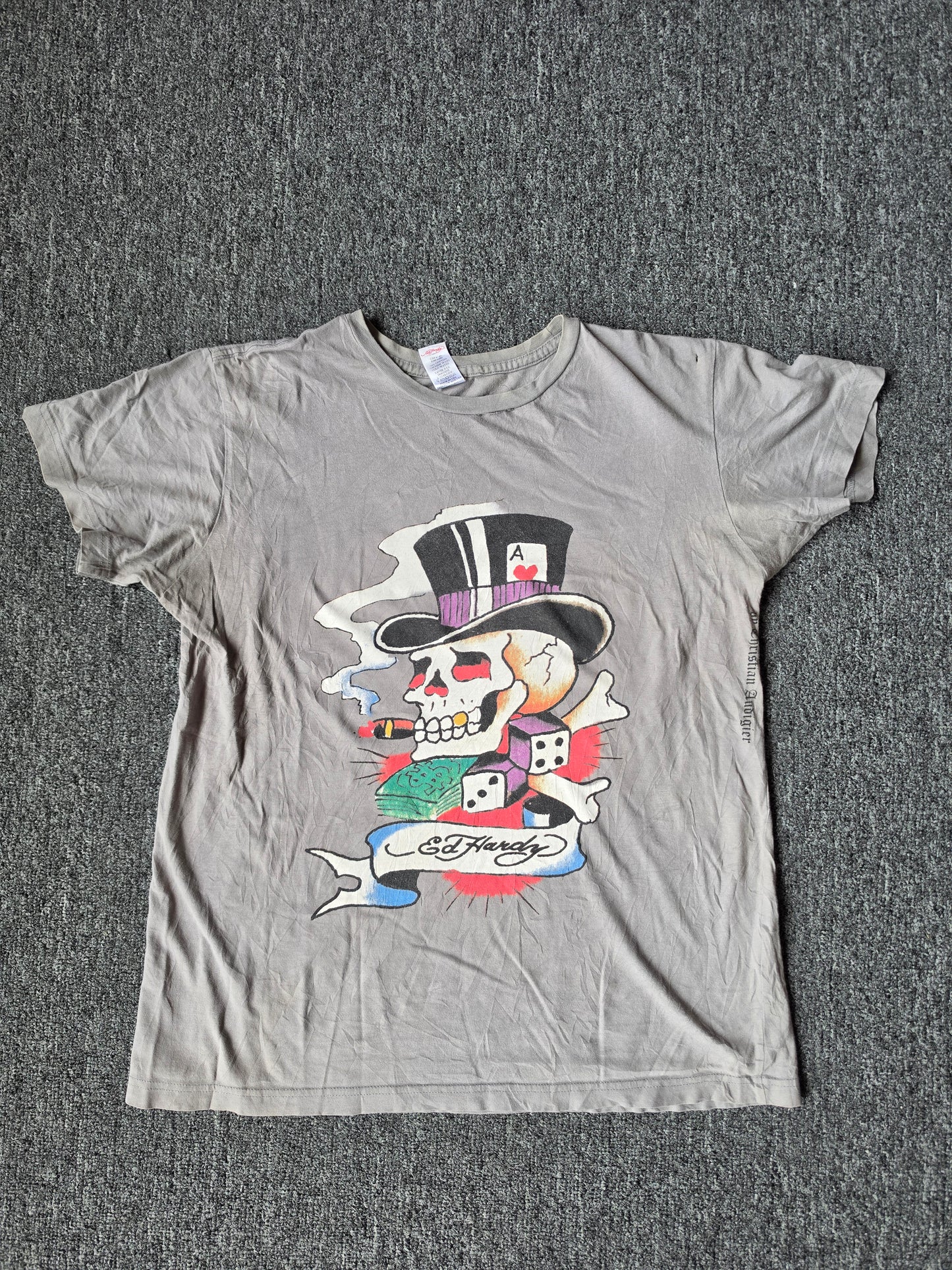 Ed Hardy Y2K Cigar Smoking Skul (L)