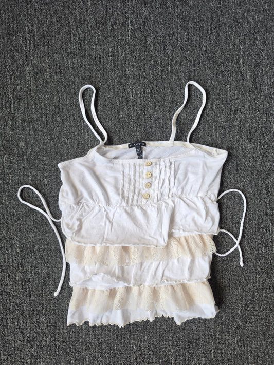Womens Fang White Spaghetti Top (L)