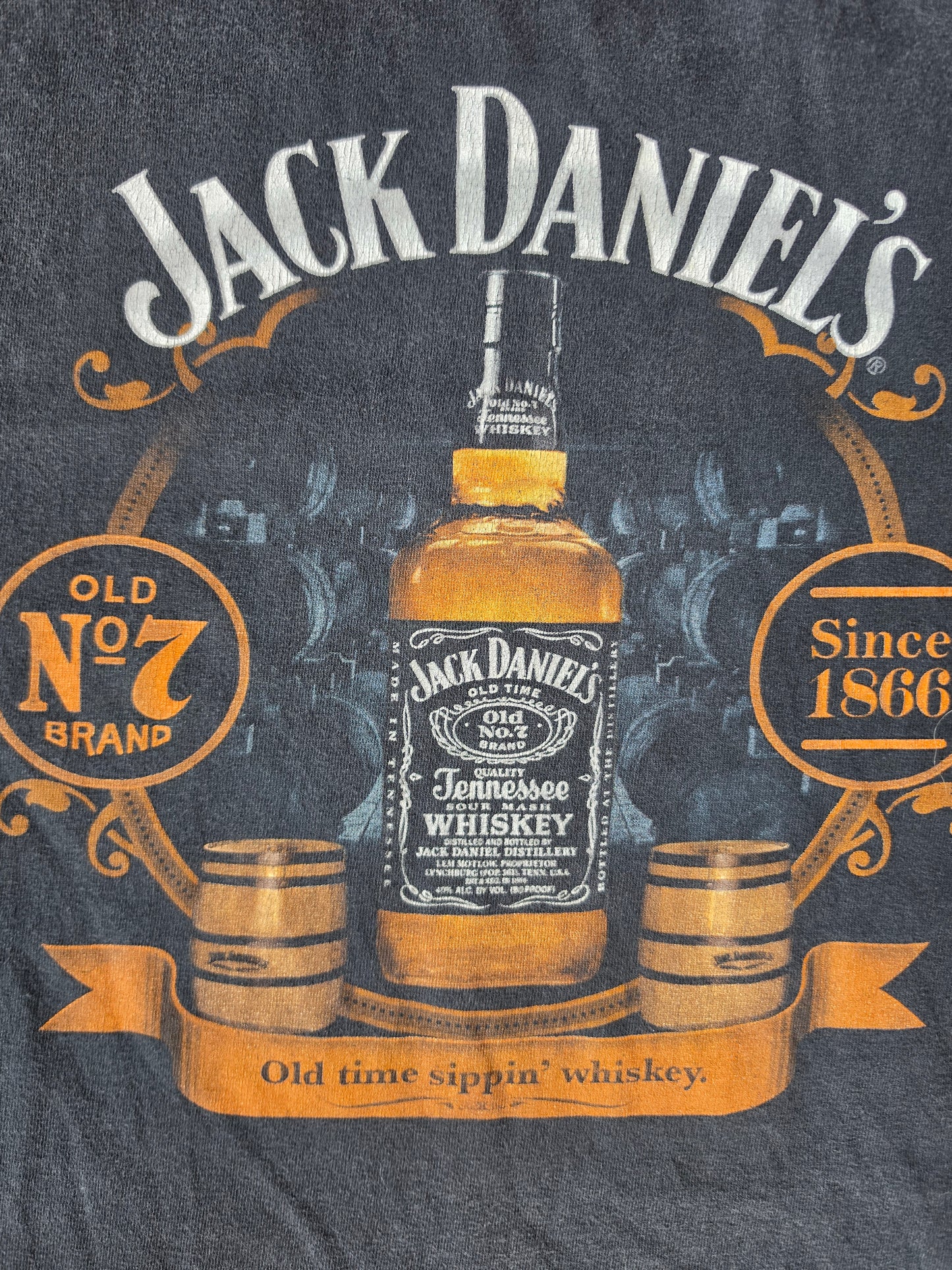 Jack Daniels Whiskey Faded Black Tee (L)