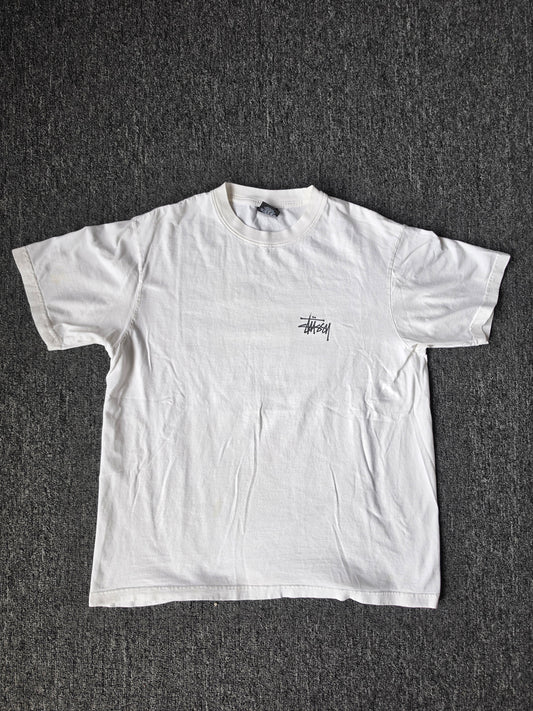 Stussy OG Logo Skate White Tee (L)