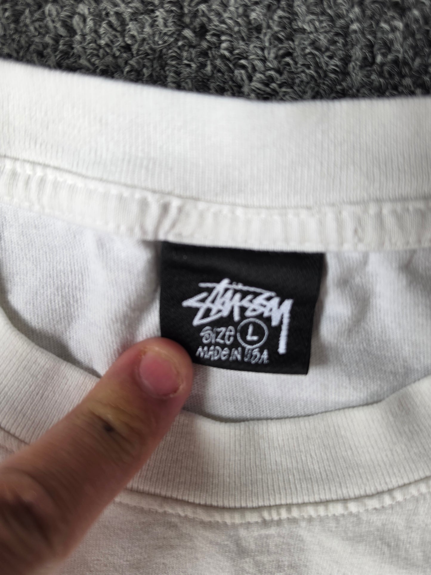 Stussy OG Logo Skate White Tee (L)