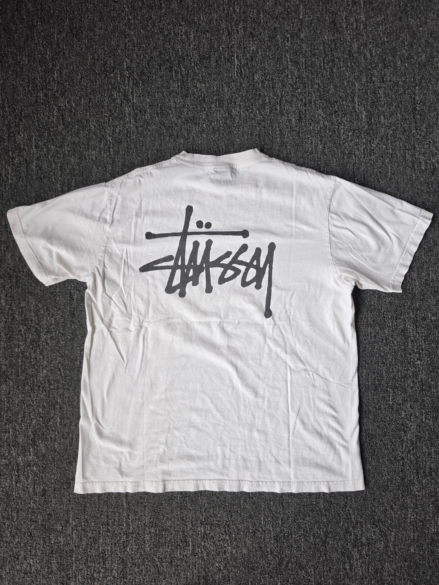 Stussy OG Logo Skate White Tee (L)