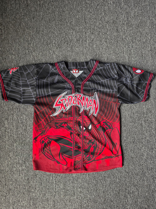 2002 Spiderman AOP Embroidered Button Up (L)