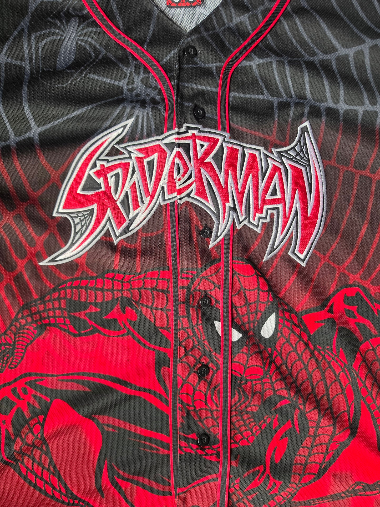 2002 Spiderman AOP Embroidered Button Up (L)