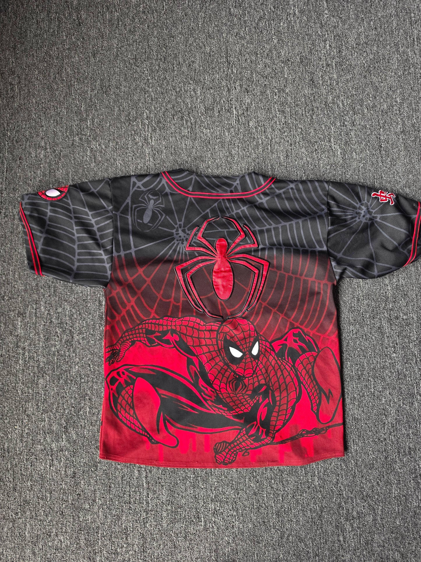 2002 Spiderman AOP Embroidered Button Up (L)
