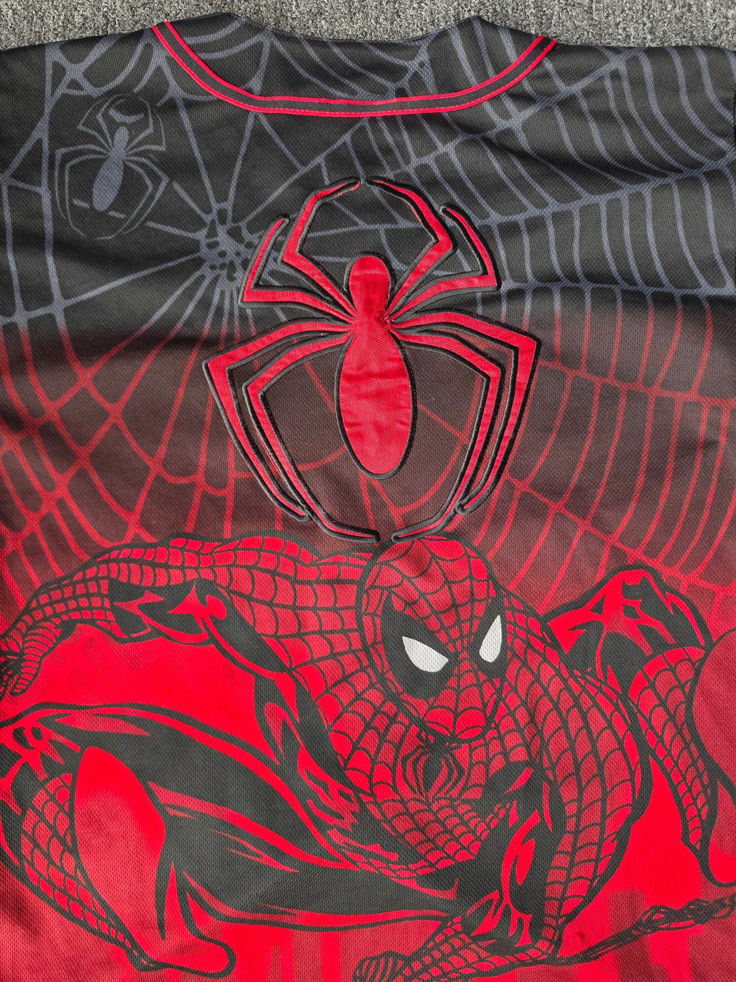 2002 Spiderman AOP Embroidered Button Up (L)