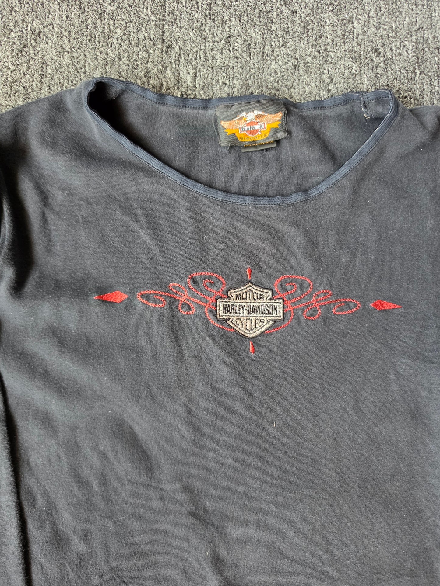 Harley Davidson Embroidered Womens Long Sleeve (XL)