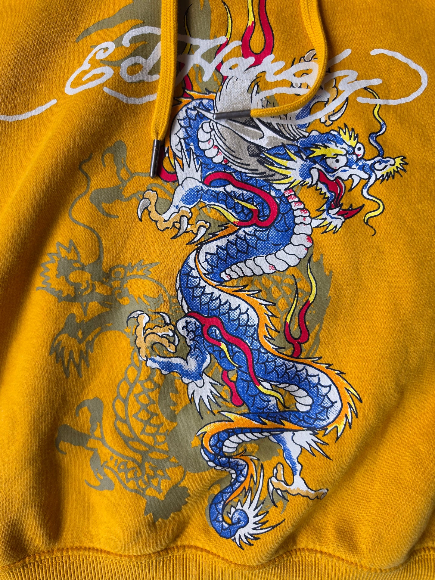 Ed Hardy Cut Off Womens Yellow Hoody (M)
