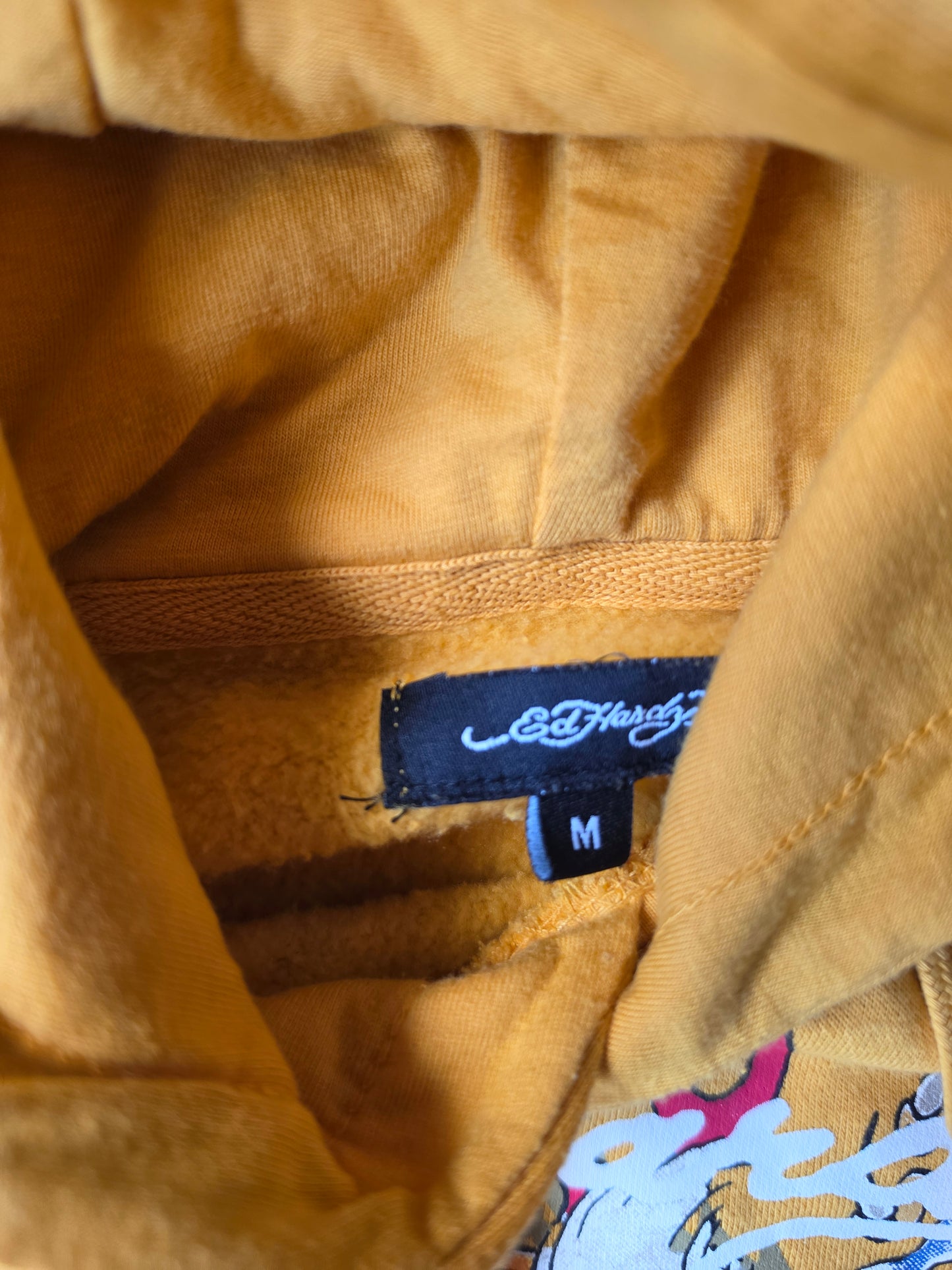 Ed Hardy Cut Off Womens Yellow Hoody (M)