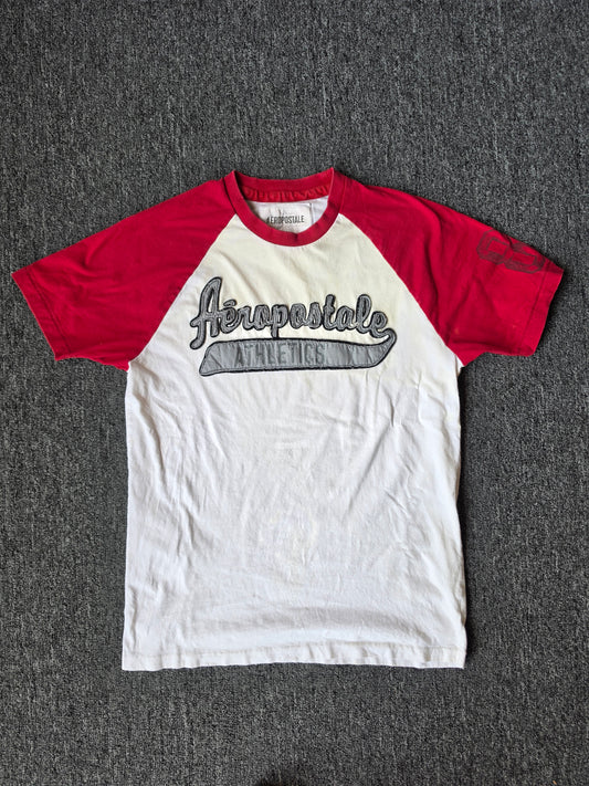 Aeropostale Embroidered Red & White Tee (L)