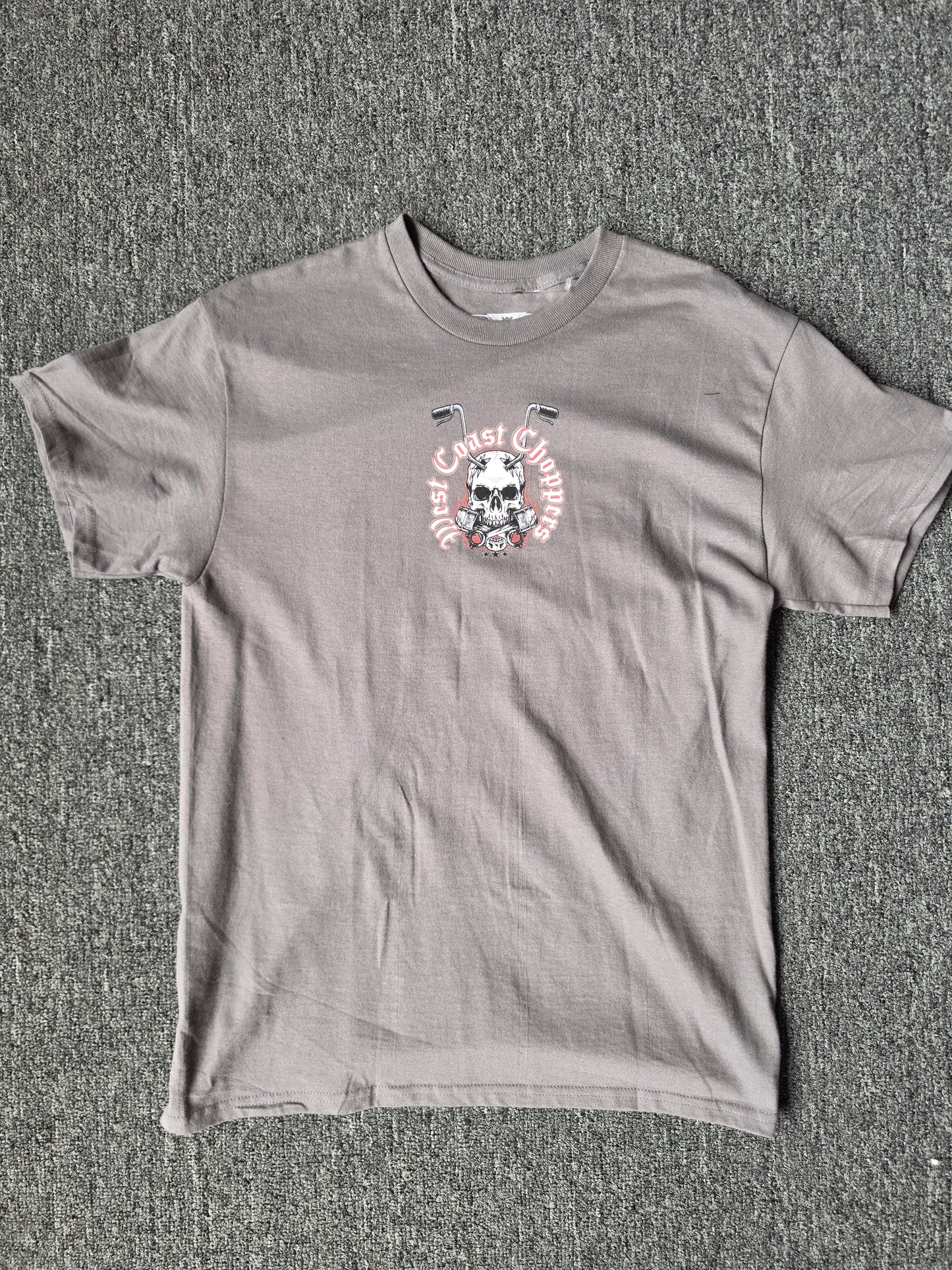 West Coast Choppers Skull & Handlebars Grey Tee (M)