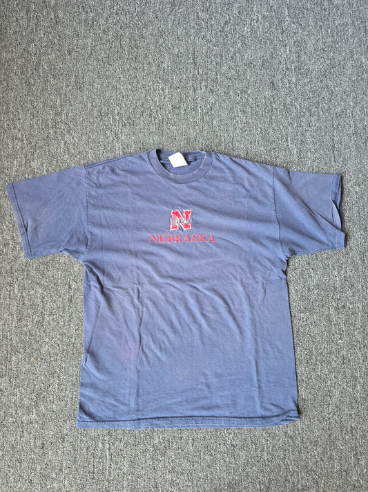 Nebraska Embroidered Tee Shirt (XL)