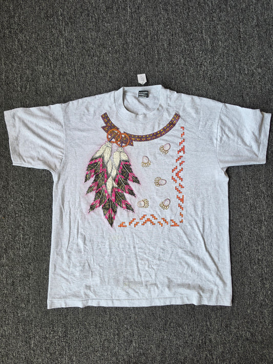 Native American Embroidered 90s Tee (XL - Fits Like L)