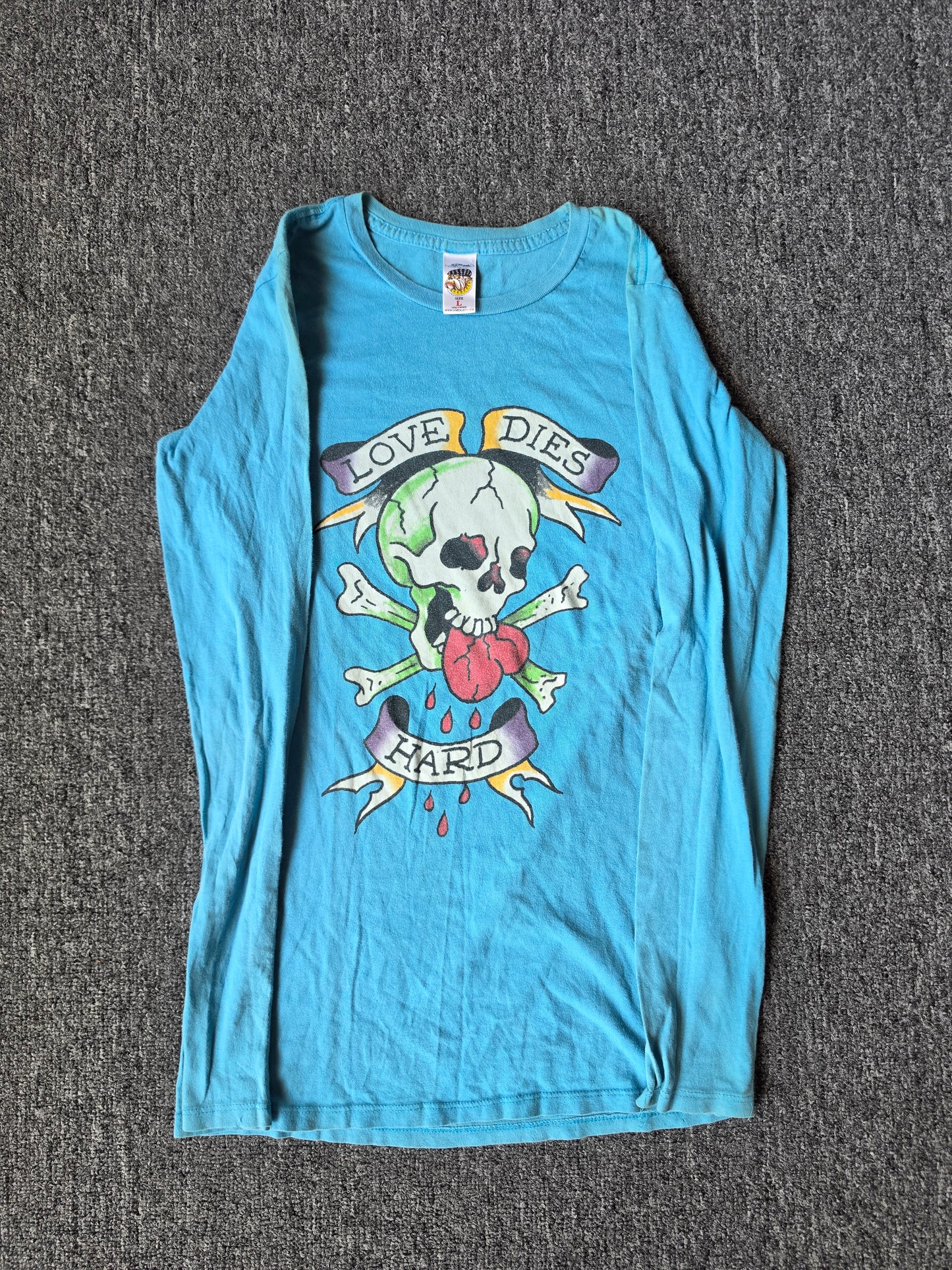 Ed Hardy Blue Long Sleeve (L-fits like M)