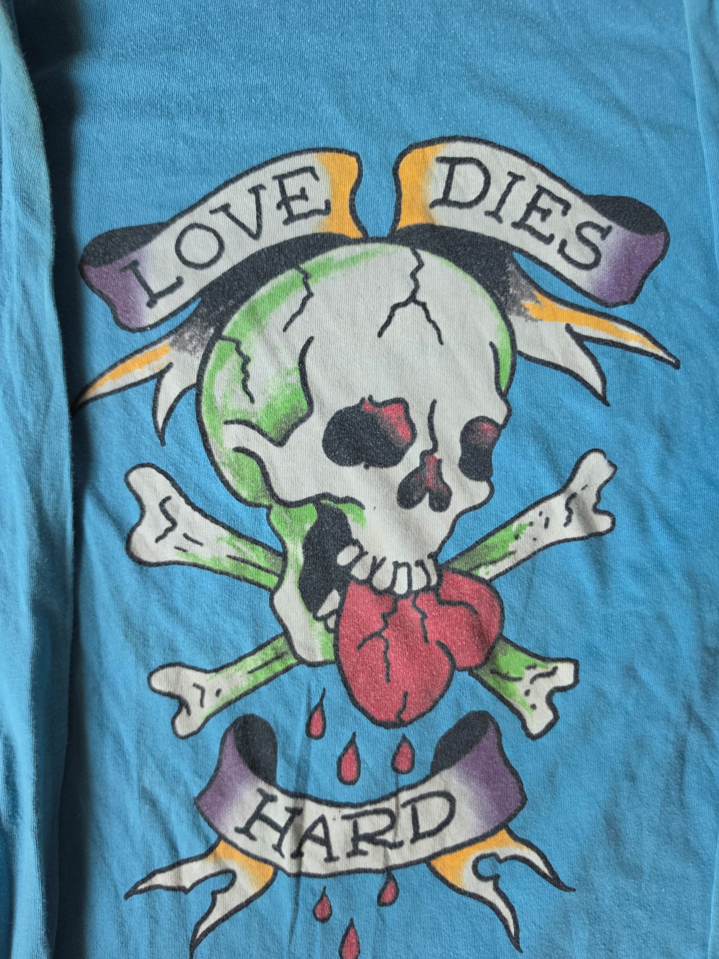 Ed Hardy Blue Long Sleeve (L-fits like M)