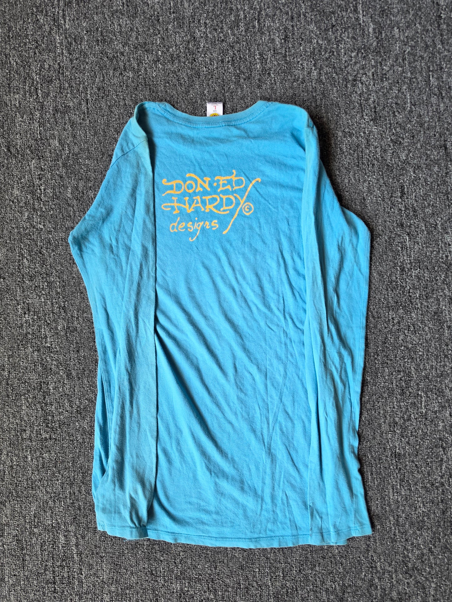 Ed Hardy Blue Long Sleeve (L-fits like M)