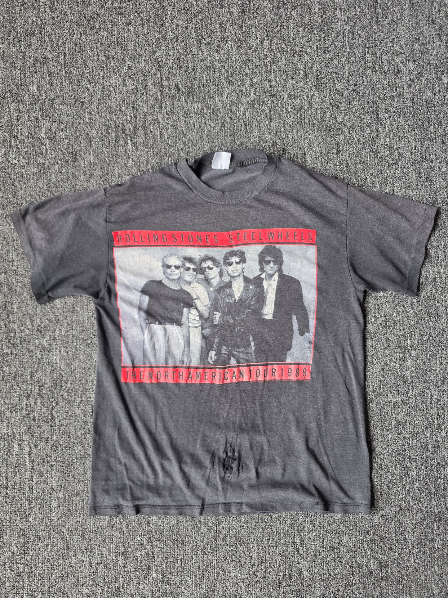 Rolling Stones Steel Wheels 1989 Distressed Tee (L)