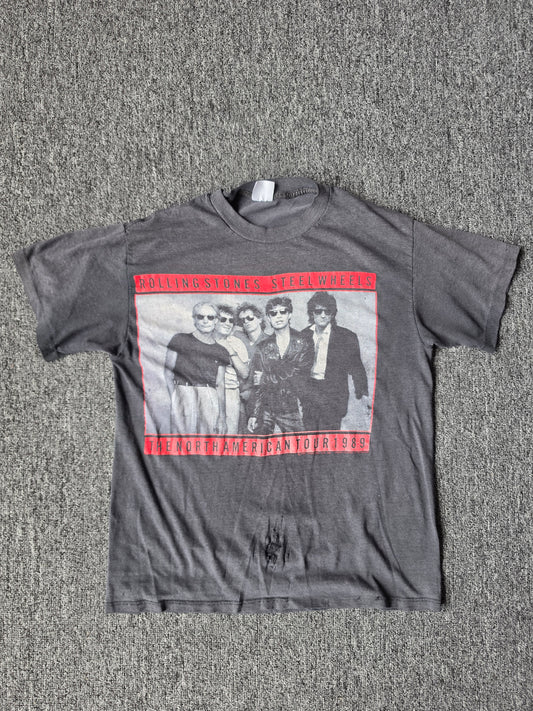 Rolling Stones Steel Wheels 1989 Distressed Tee (L)