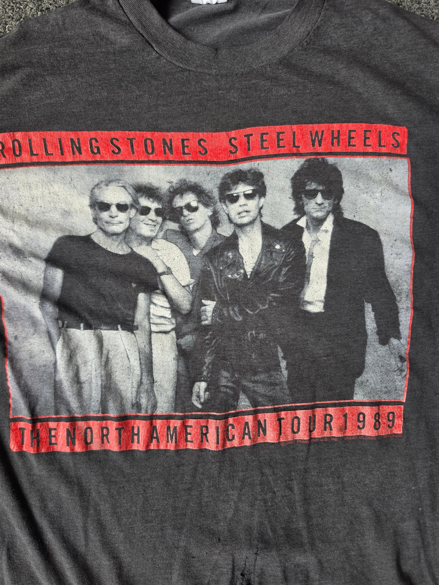Rolling Stones Steel Wheels 1989 Distressed Tee (L)