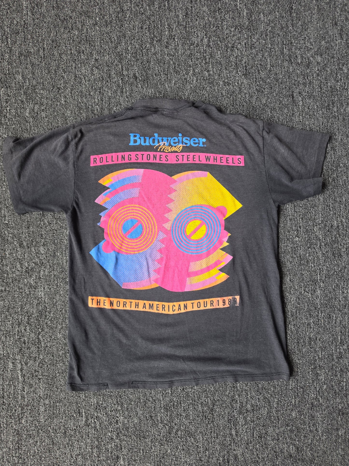 Rolling Stones Steel Wheels 1989 Distressed Tee (L)