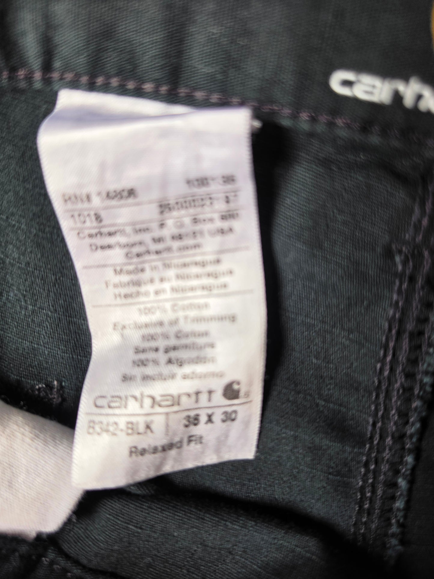 Carhartt Double Knees Relaxed Fit Black Jeans (36/30)