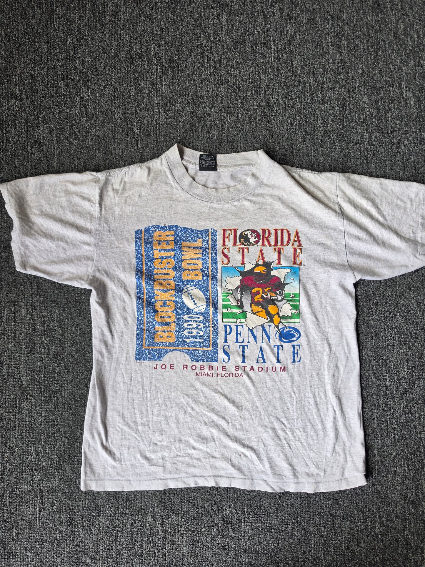 1990 Blockbuster Bowl Game Penn St & Florida Tee (L)