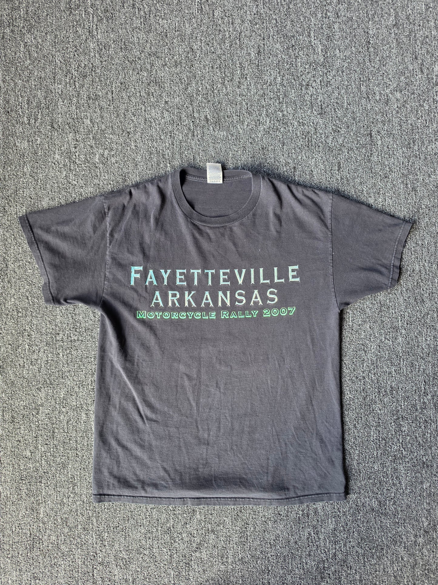 Fayetteville AR Skull Motorcycle Tee (L)