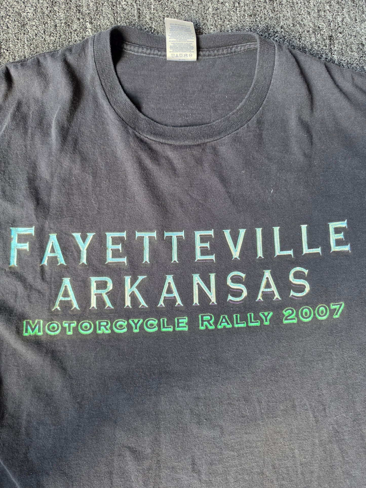 Fayetteville AR Skull Motorcycle Tee (L)