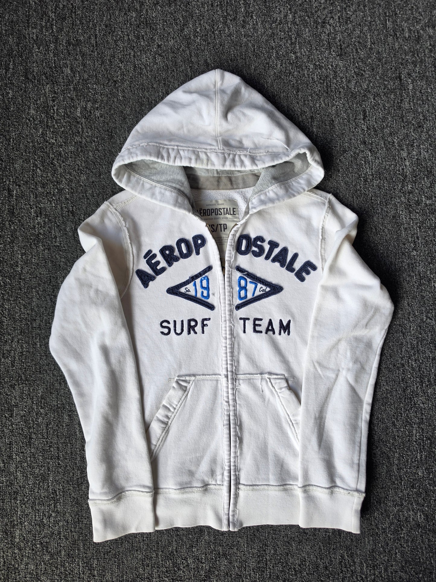 Aeropostale Surf Team Embroidered Zip Up Hoodie (XS)