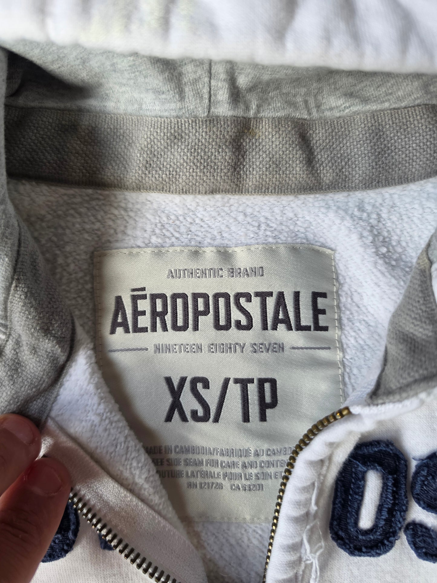 Aeropostale Surf Team Embroidered Zip Up Hoodie (XS)