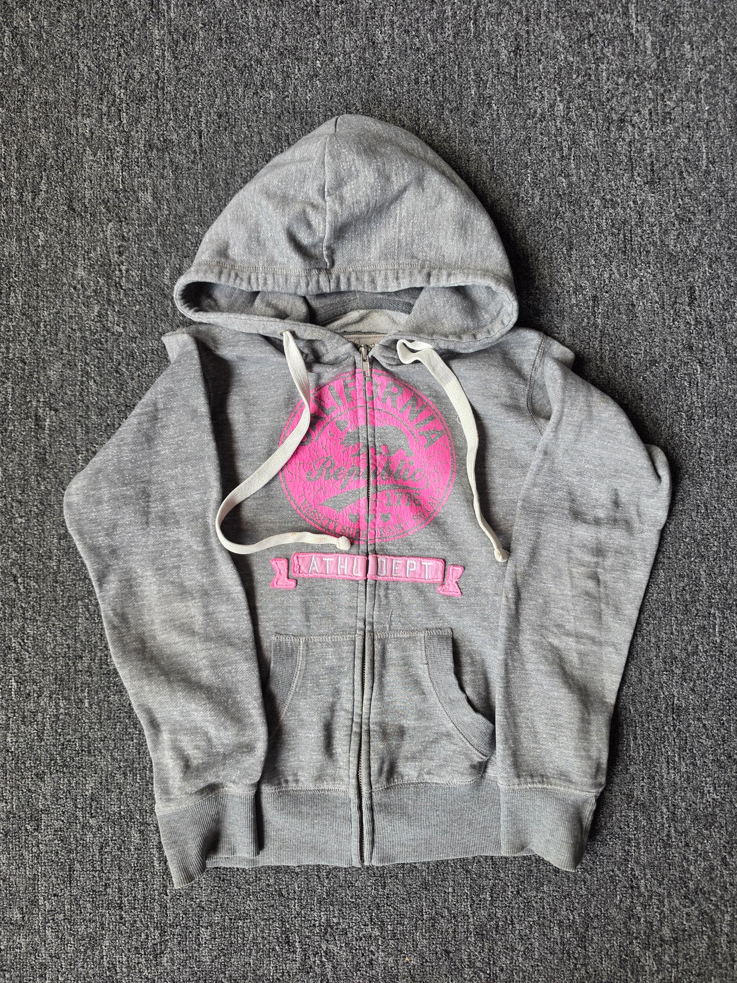 California Republic Embroidered Zip Up Womens Hoodie (L)