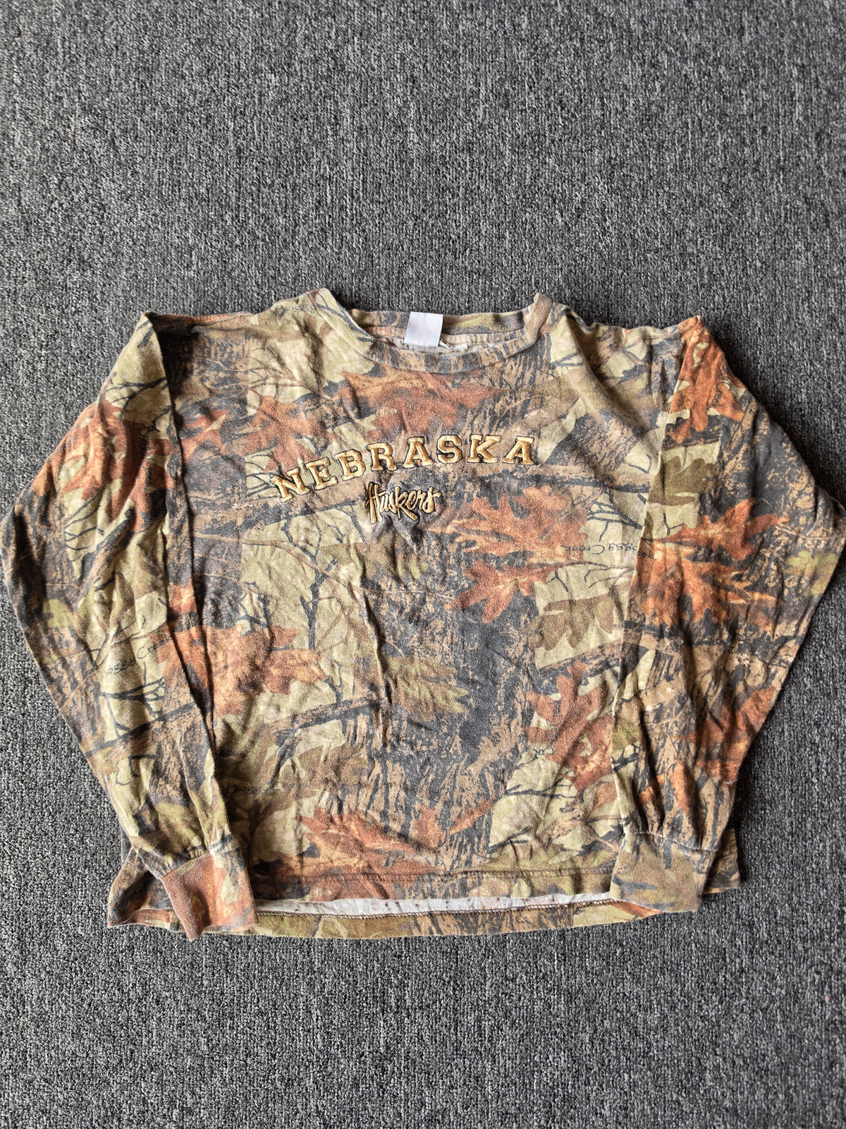 Nebraska Embroidered Camo Long Sleeve (XL)