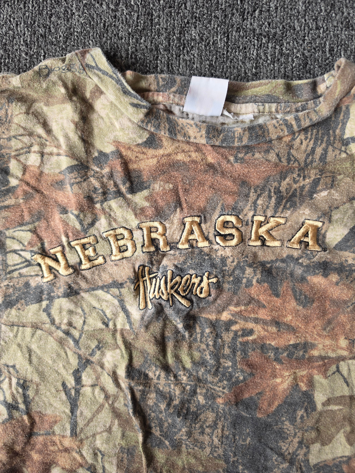 Nebraska Embroidered Camo Long Sleeve (XL)