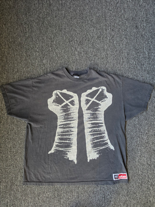 Rare Faded 2010 WWE CM PUNK Vintage Fists Tshirt Black WWF ROH WCW Wrestling Mens Tee 3XL