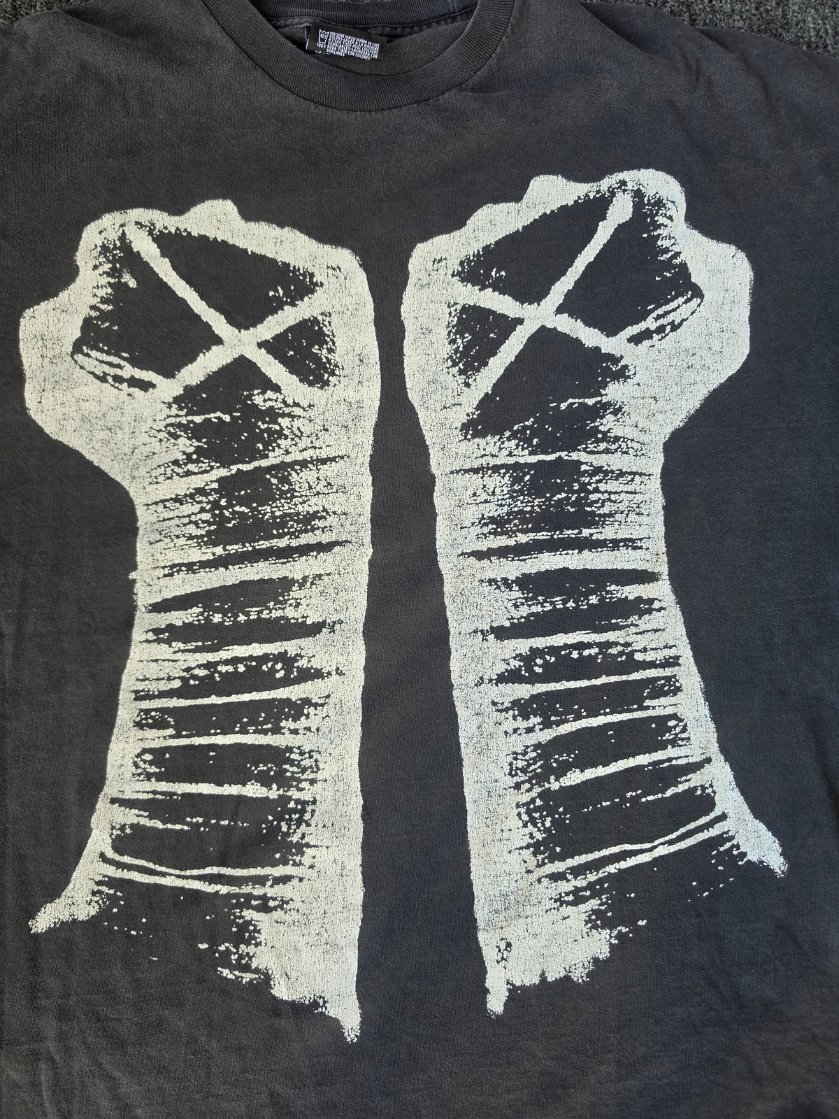 Rare Faded 2010 WWE CM PUNK Vintage Fists Tshirt Black WWF ROH WCW Wrestling Mens Tee 3XL