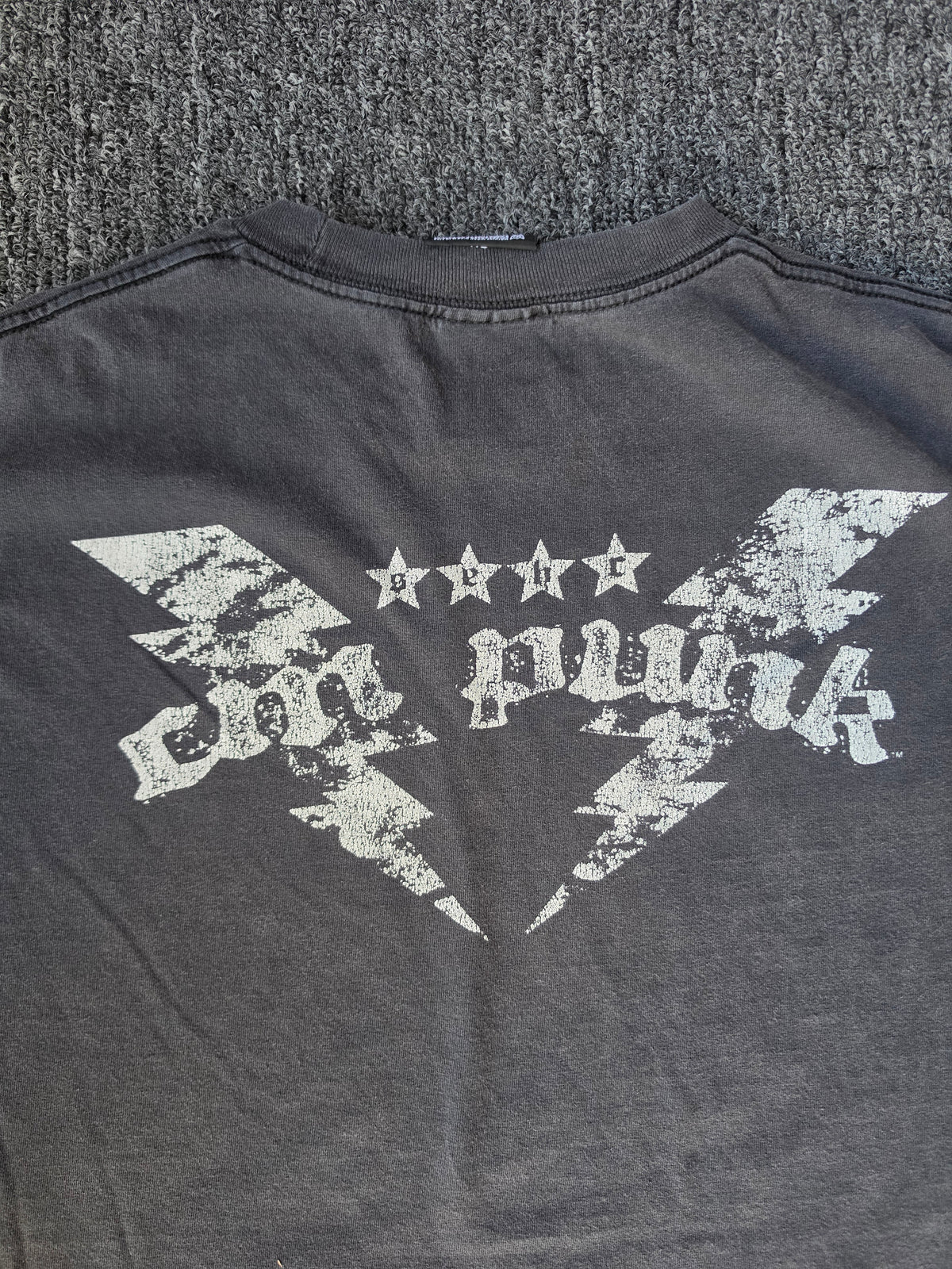 Rare Faded 2010 WWE CM PUNK Vintage Fists Tshirt Black WWF ROH WCW Wrestling Mens Tee 3XL