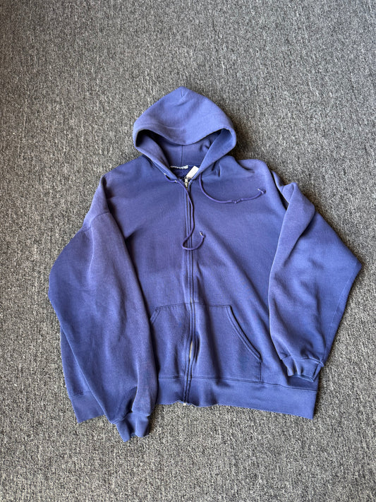 Faded Navy Blue Zip Up Jacket (XL)