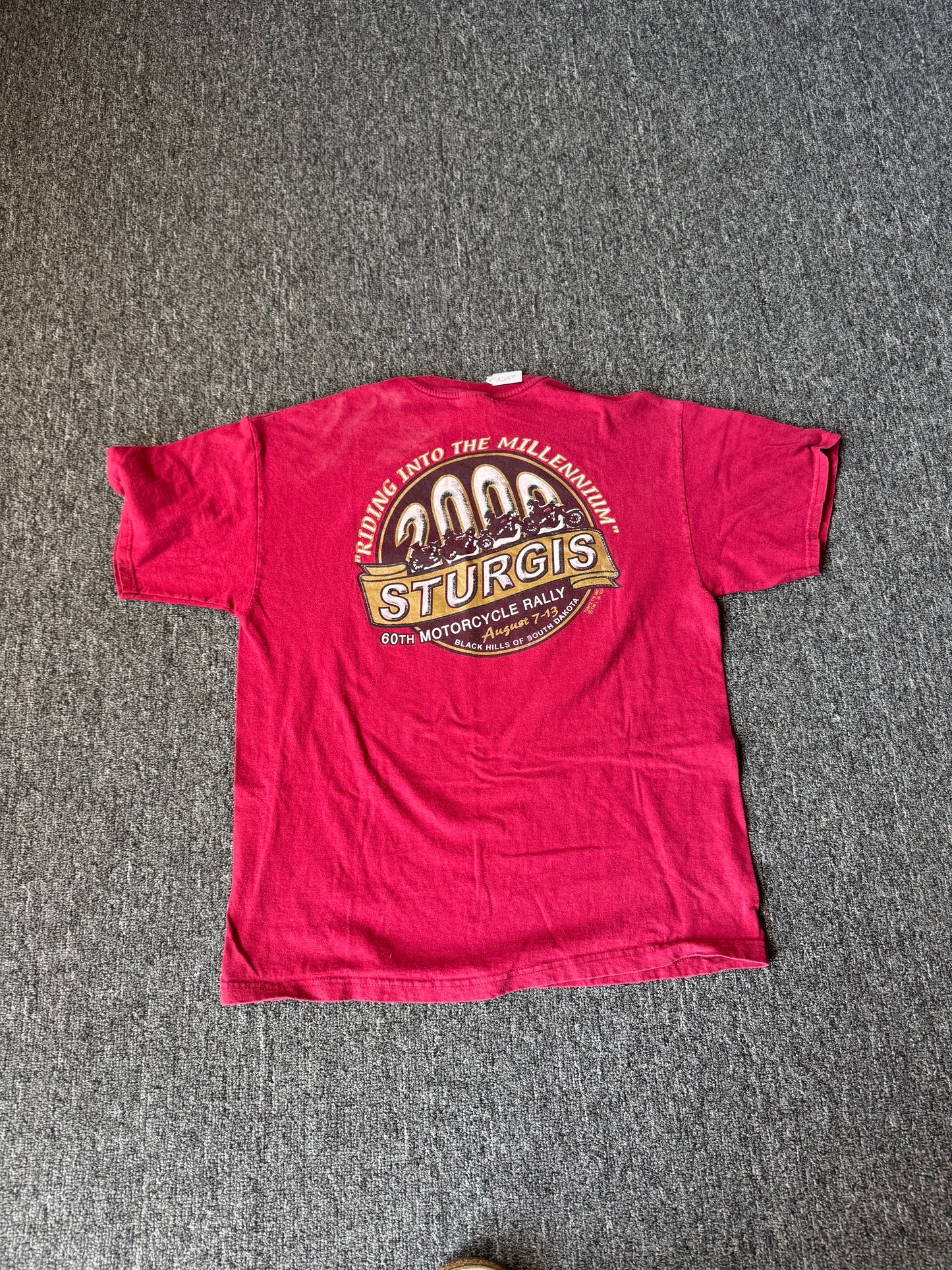 Red 2000 Sturgis Motorcycle Shirt (XL)