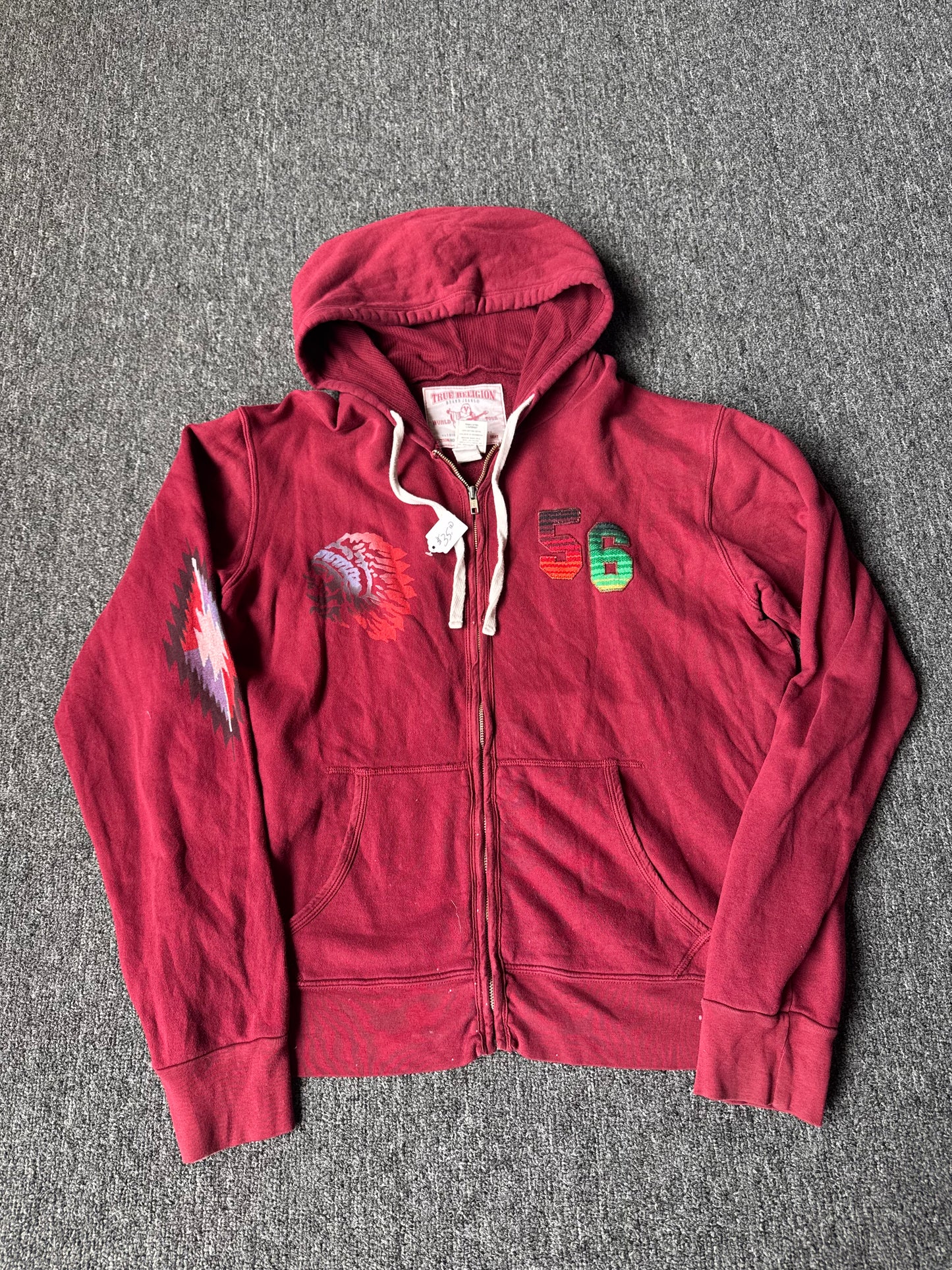 Red Y2K True Religion Zip Up (2XL)