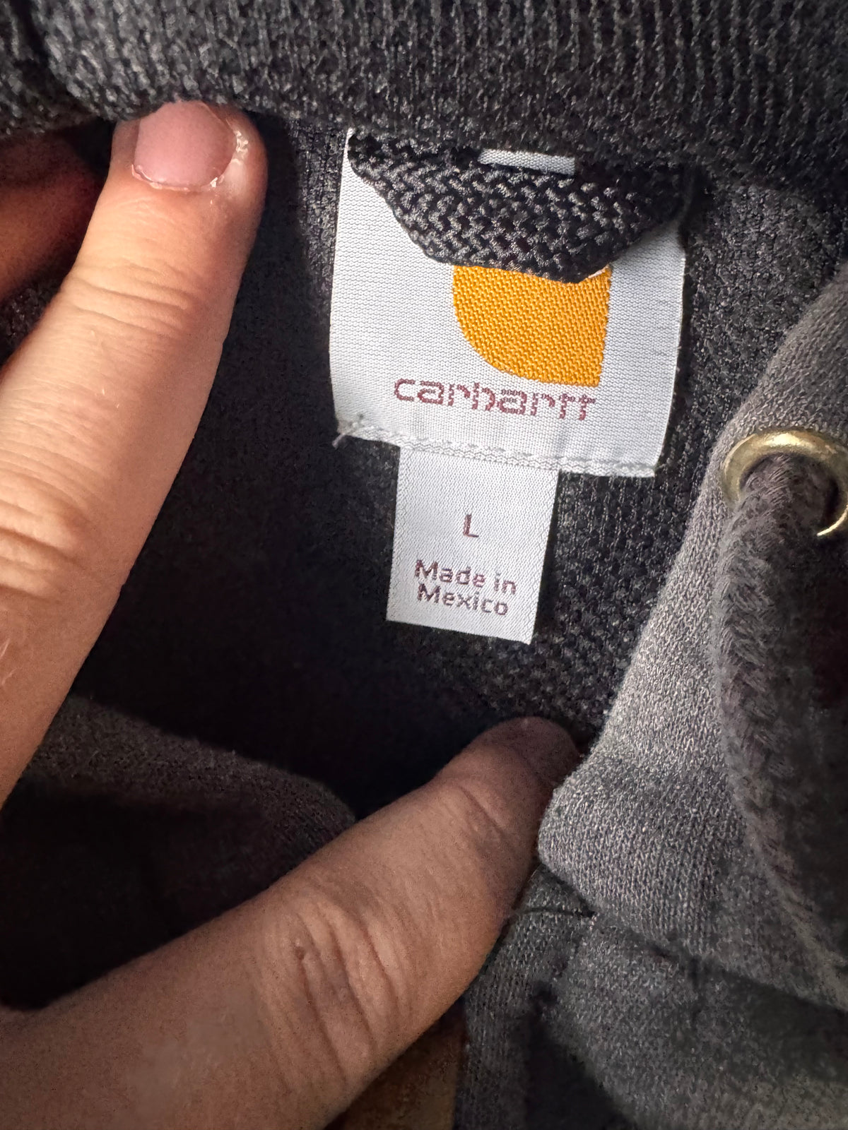 Faded Grey Carhartt Rain Defender Zip Up Hoodie (L)