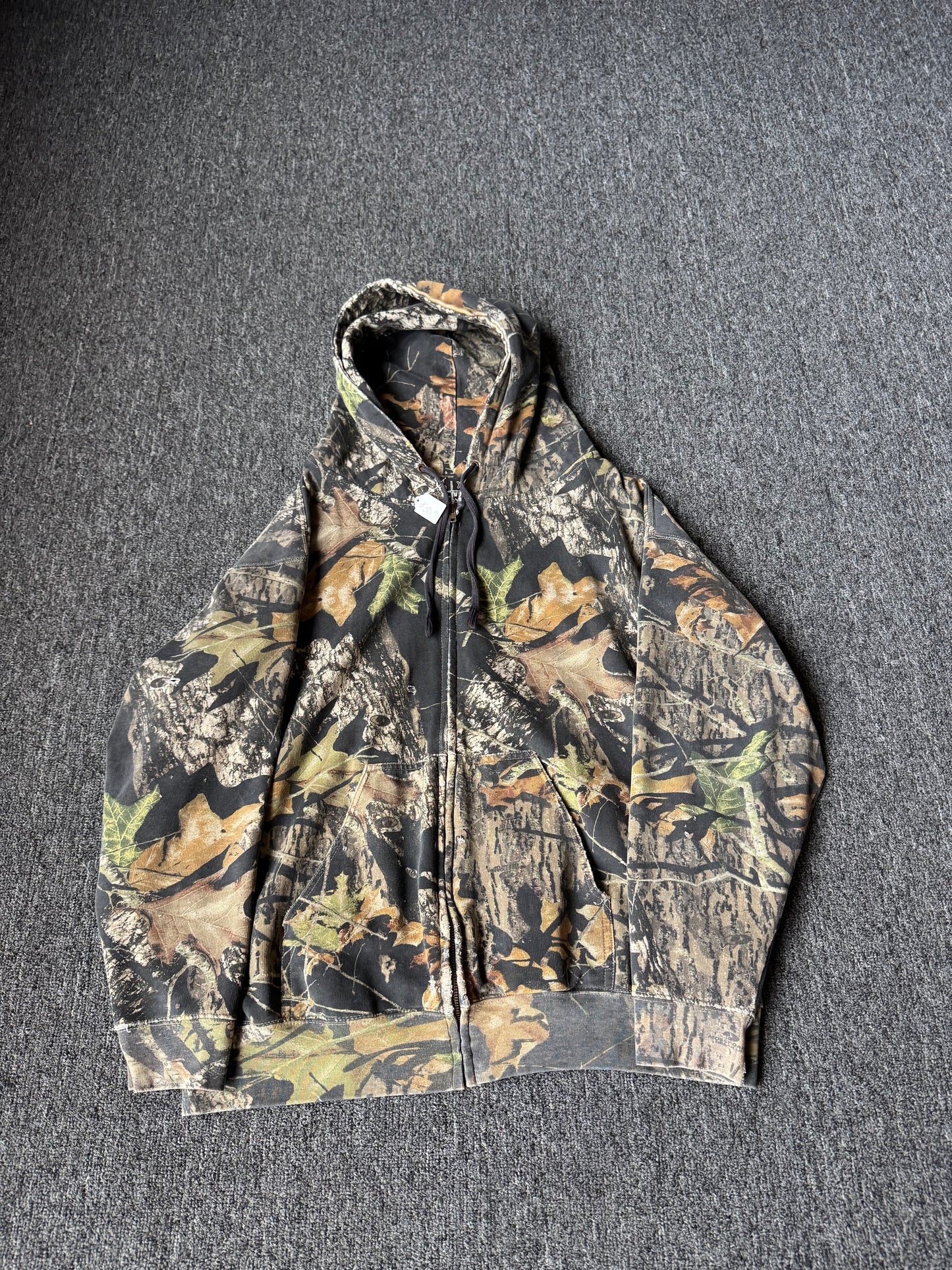 Faded Heavyweight Camo Zip Up Jacket (XL)