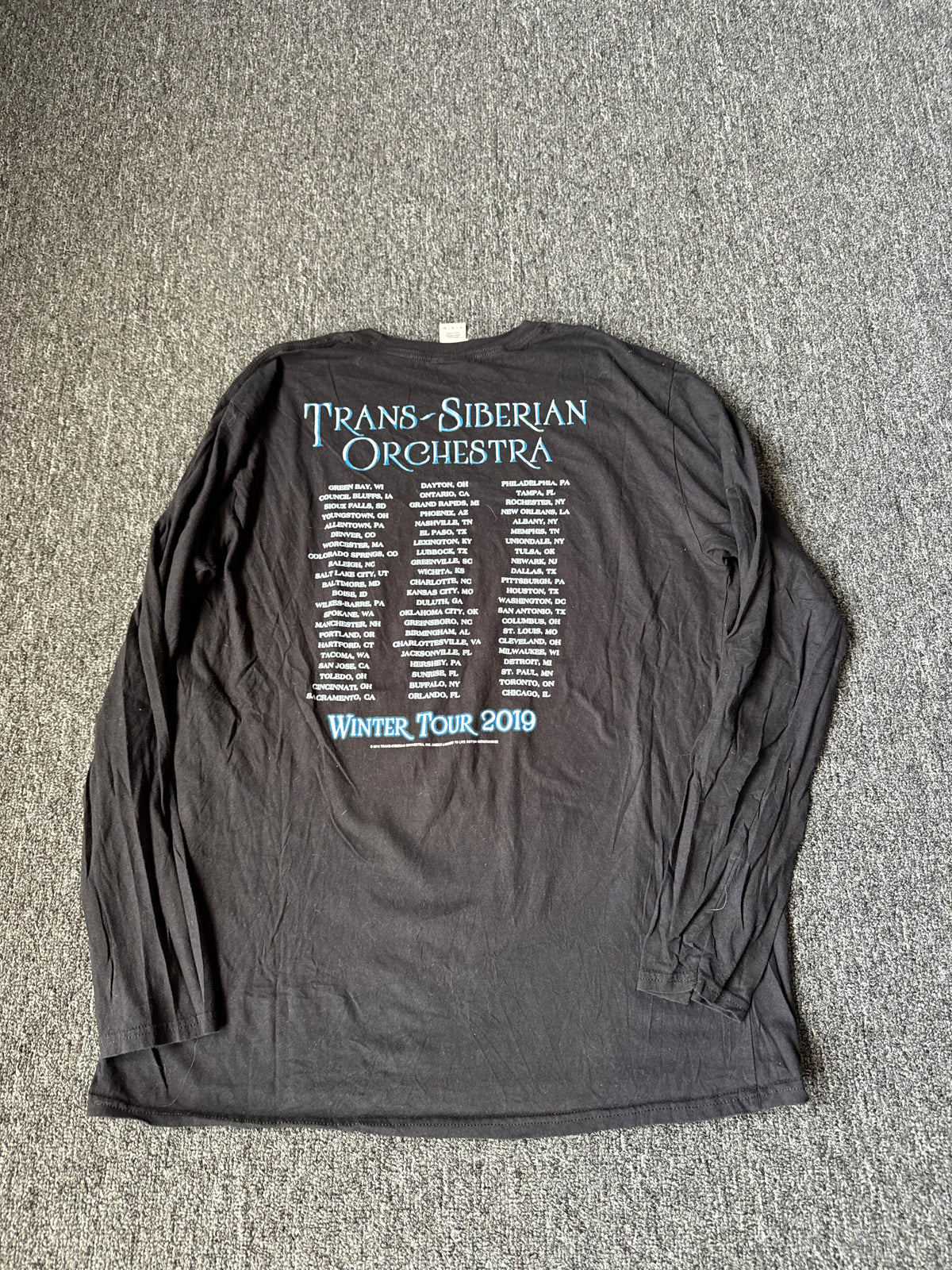 Black Y2K Long Sleeve Trans Siberian Orchestra Shirt (XL)