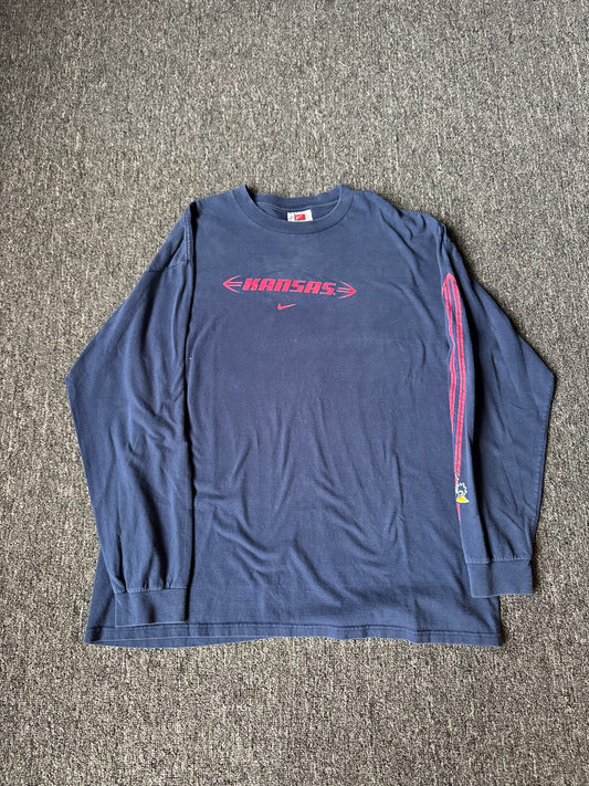 2000s Nike Kansas Jayhawks Long Sleeve Shirt (XL)
