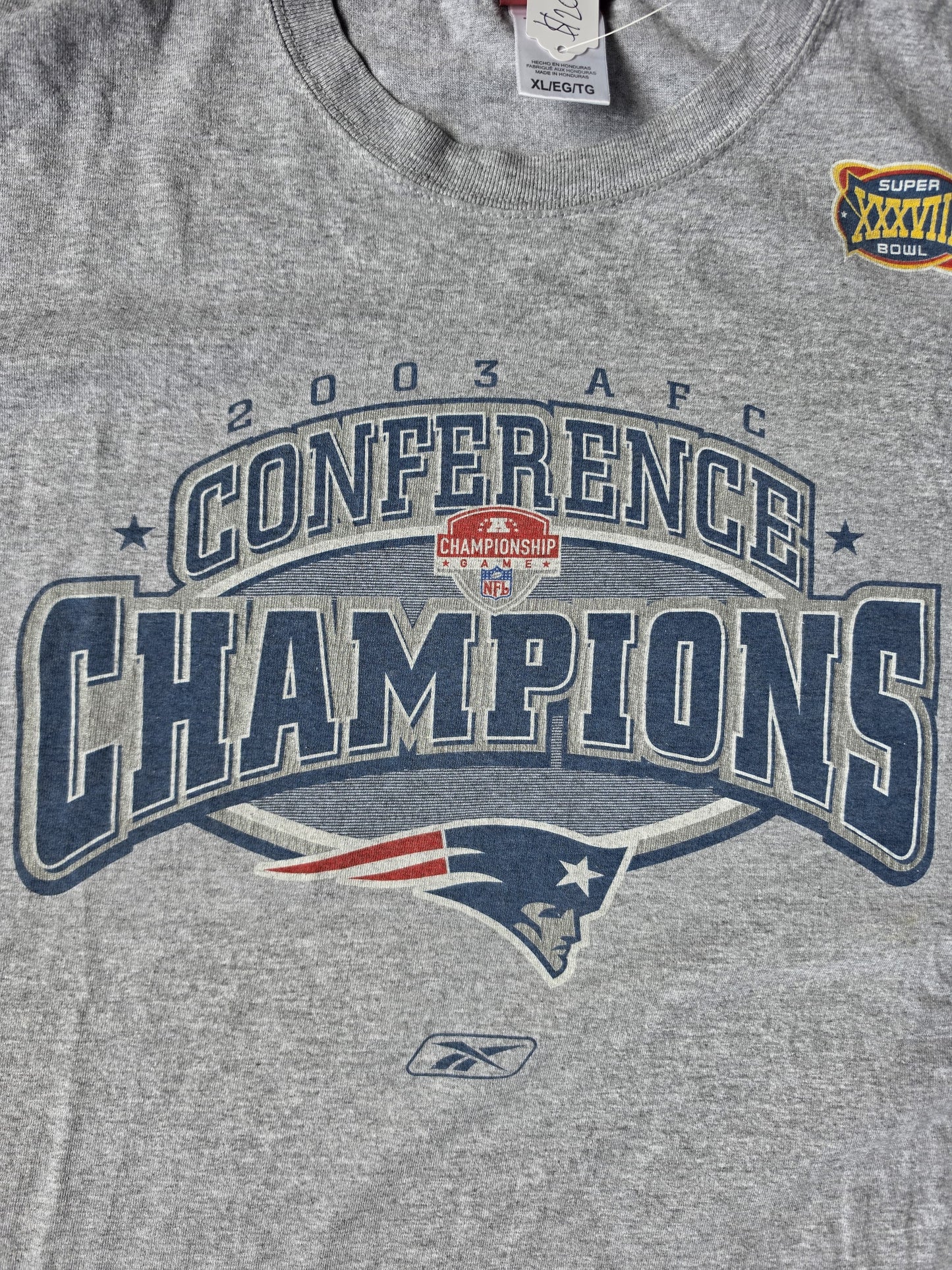 Grey 2003 AFC Conference Champions New England Patriots Shirt (XL)