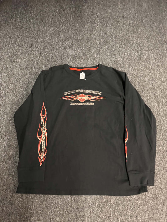Harley Davidson Flames Black Long Sleeve (L)