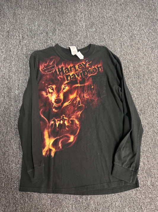 Harley Davidson Wolf O'Fallon IL Long Sleeve (XL)