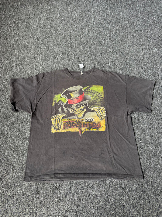 Y2K Mayhem Distressed Band Tee (XL)